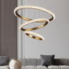 JC Contemporary K9 Crystal Halo Ring Foyer Chandelier