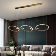 JC Modern Living Room Crystal 5 Rings Chandelier