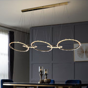 JC Primary Modern Living Room Crystal 5 Rings Chandelier