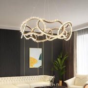 JC Multi Ring Rock Crystal Chandelier