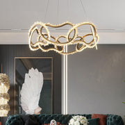 JC Multi Ring Rock Crystal Chandelier