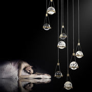 JC Primary Rock Crystal Ball Ceiling Mounted Staircase Chandelier