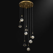 JC Primary Rock Crystal Ball Ceiling Mounted Staircase Chandelier