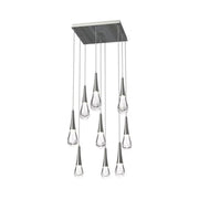 Raindrop Glass Square Solitaire Chandelier - jchandelier