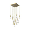 Raindrop Glass Square Solitaire Chandelier - jchandelier