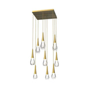 Raindrop Glass Square Solitaire Chandelier - jchandelier