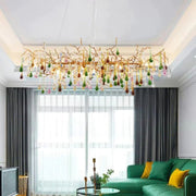 Ran Colorful Crystal Linear Branch Chandelier - jchandelier