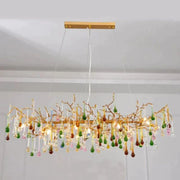 Ran Colorful Crystal Linear Branch Chandelier - jchandelier