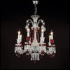 Red Crystal Classic Chandelier 8 Lights For Living Room - Ineffable Lighting