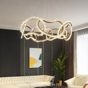 Rock Crystal Multi Ring Chandelier - jchandelier