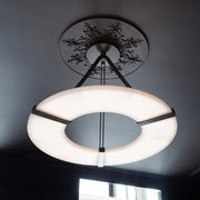 JC Alabaster Round Plate Ceiling Chandelier