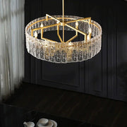 JC Flake Round Crystal Chandelier 24"