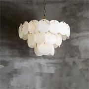 Alabaster Magnolia Multi-tiered Round Chandelier - jchandelier