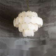 Alabaster Magnolia Multi-tiered Round Chandelier - jchandelier