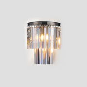 JC Beckett 2-Tier Crystal Semi-Round Sconce