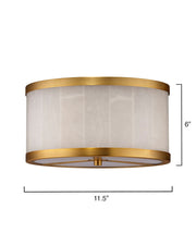 JC Small Upsala Alabaster Flush Mount Ceiling Light