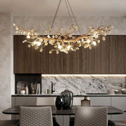 JC Stone Crystal Brass Dining Room Chandelier