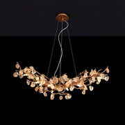 JC Stone Crystal Brass Dining Room Chandelier