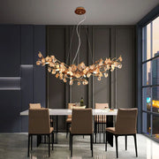 JC Stone Crystal Brass Dining Room Chandelier