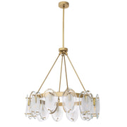 Sublime Modern Brass Chandelier Antique Brass Finish/Bevelled Glass