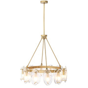 Eternity Modern Brass Chandelier Antique Brass Finish/Bevelled Glass