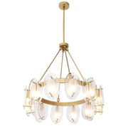 Sublime Modern Brass Chandelier Antique Brass Finish/Bevelled Glass