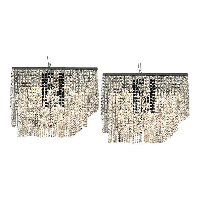 JC Fendi Modern Square Crystal Chandelier