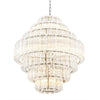 Vittoria L Modern Glass Chandelier - Nickel