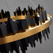 JC Wave 2-Tier Modern Round Chandelier