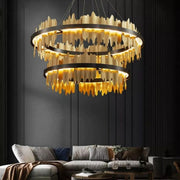 JC Wave 2-Tier Modern Round Chandelier