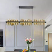 JC Wave Modern Sculpture Linear Chandelier