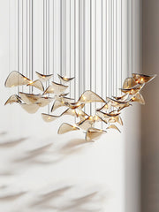 Calliope Modern Wave Floating Leaf Chandelier