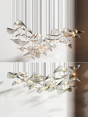 Calliope Modern Wave Floating Leaf Chandelier