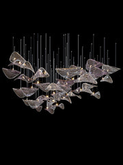 Calliope Modern Wave Floating Leaf Chandelier