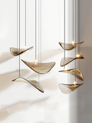 Calliope Modern Wave Floating Leaf Chandelier