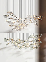 Calliope Modern Wave Floating Leaf Chandelier