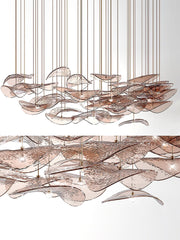 Calliope Modern Wave Floating Leaf Chandelier