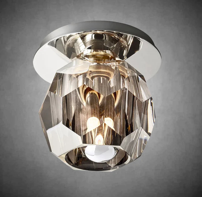 Bille De Crystal Glass Petite Flushmount
