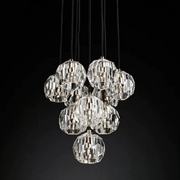 JC Seaver Crystal Round Cluster Chandelier 14"