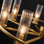 Andreas Brass Crystal Round Candle Chandelier