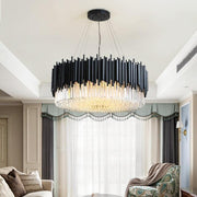 Natasha Modern Classic Black Crystal Round Chandelier 24"/ 32"/40"