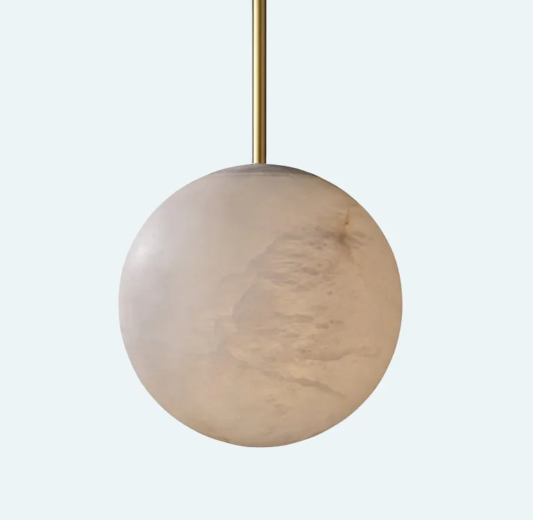 Alabaster Modern Ball Pendant Light, Elegant Island Pendant Light – J ...