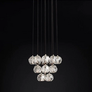 JC Seaver Crystal Round Cluster Chandelier 19"