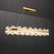 JC Alabaster Glo Modern Oval Chandelier