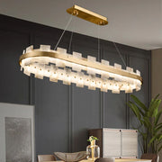 JC Alabaster Glo Modern Oval Chandelier