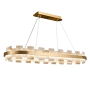 Alabaster Acropolis Modern Oval Chandelier