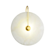 JC Alabaster Round Bedroom Bedside Wall Sconce