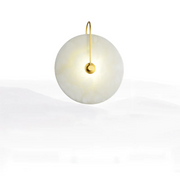 JC Alabaster Round Bedroom Bedside Wall Sconce