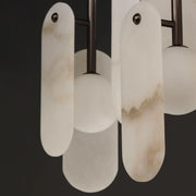 Alabaster Megalith 5-Light Chandelier Over Dining Table