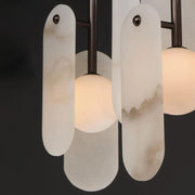 Alabaster Megalith 5-Light Chandelier Over Dining Table